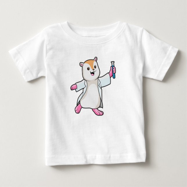 Camiseta Hamster como Cientista com tubo de ensaio (Frente)
