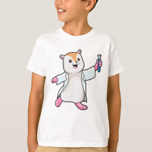 Camiseta Hamster como Cientista com tubo de ensaio