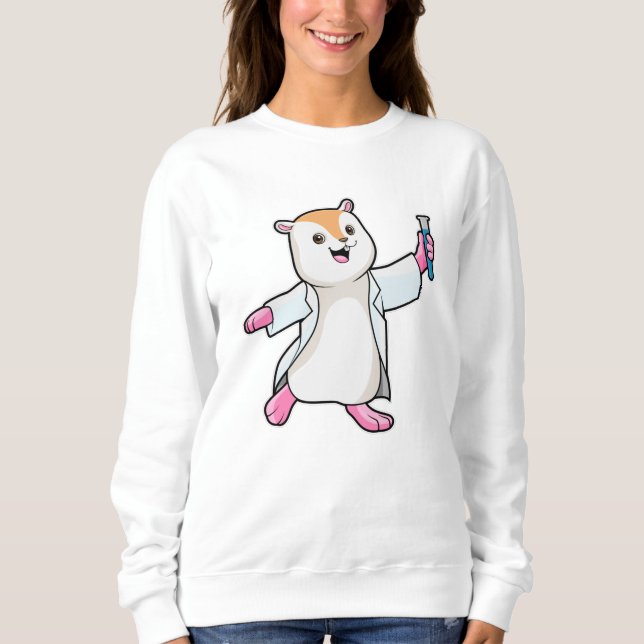 Camiseta Hamster como Cientista com tubo de ensaio (Frente)