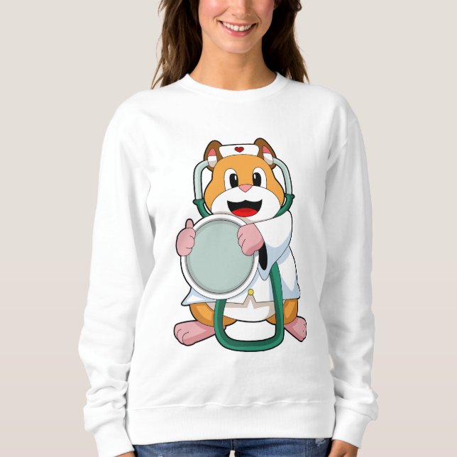 Camiseta Hamster como Doutor com Stethoscope.PNG (Frente)
