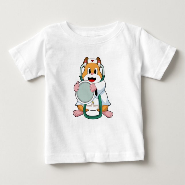 Camiseta Hamster como Doutor com Stethoscope.PNG (Frente)
