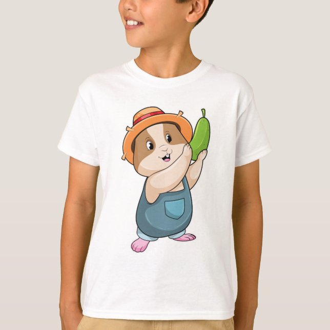Camiseta Hamster como fazendeiro com abobrinha (Frente)