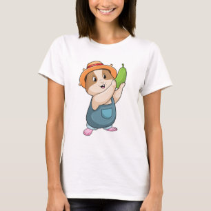 Camiseta Hamster como fazendeiro com abobrinha