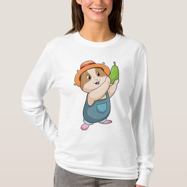Camiseta Hamster como fazendeiro com abobrinha (Frente)