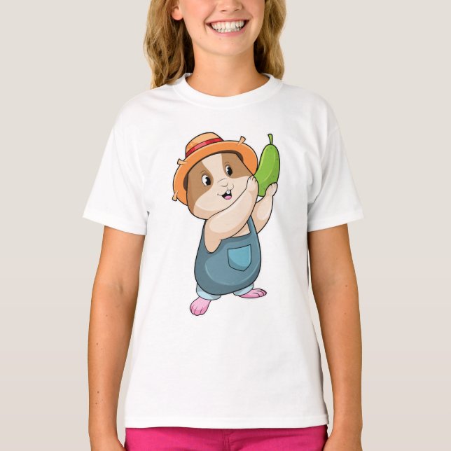 Camiseta Hamster como fazendeiro com abobrinha (Frente)