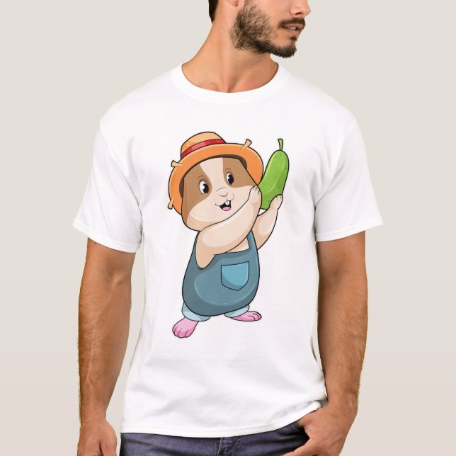 Camiseta Hamster como fazendeiro com abobrinha (Frente)