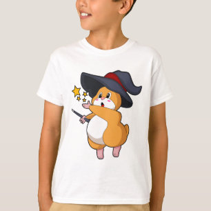 Camiseta Hamster como Feiticeiro com varinha mágica