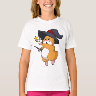 Camiseta Hamster como Feiticeiro com varinha mágica