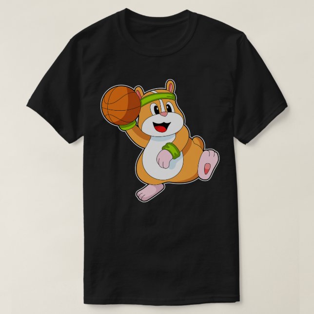 Camiseta Hamster como jogador de basquetebol (Frente do Design)