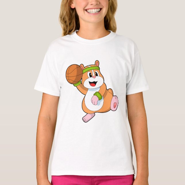Camiseta Hamster como jogador de basquetebol (Frente)