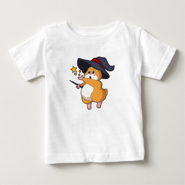 Camiseta Hamster como Mago com Varinha Mágica (Frente)