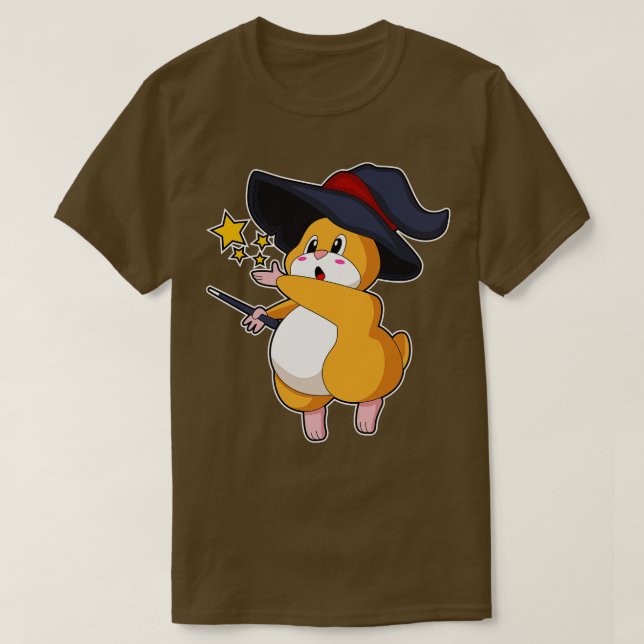 Camiseta Hamster como Mago com varinha mágica (Frente do Design)