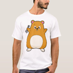 Camiseta Hamster como mecânico com chave inglesa