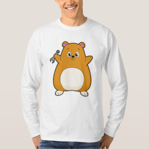 Camiseta Hamster como mecânico com chave inglesa