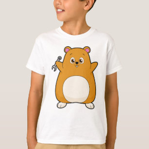 Camiseta Hamster como mecânico com chave inglesa