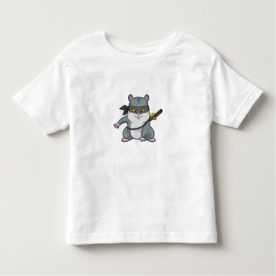 Camiseta Hamster como Ninja nas artes marciais com espada