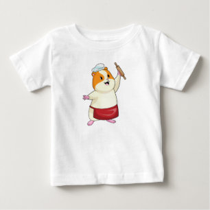Camiseta Hamster como padeiro com rolo de massa