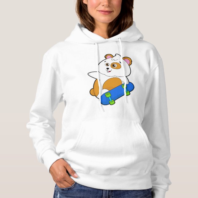 Camiseta Hamster como Patinador com skate (Frente)