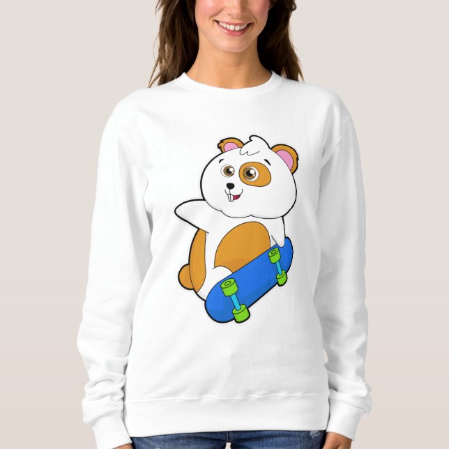 Camiseta Hamster como Patinador com skate (Frente)