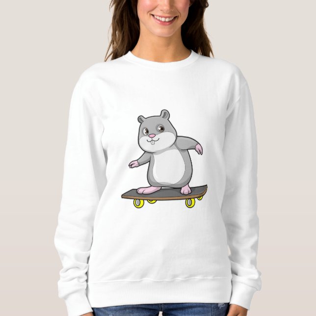 Camiseta Hamster como Patinador com skate (Frente)