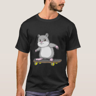 Camiseta Hamster como Patinador com skate