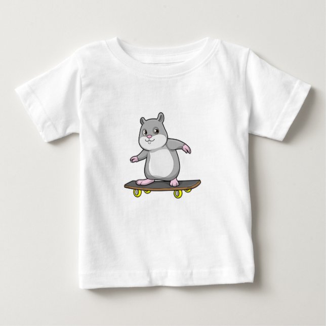 Camiseta Hamster como Patinador com skate (Frente)