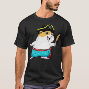 Camiseta Hamster como um pirata com espada