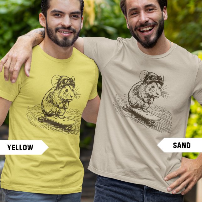 Camiseta Hamster Cute Dirige um Skateboard (Criador carregado)