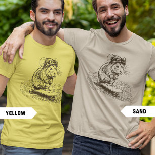 Camiseta Hamster Cute Dirige um Skateboard