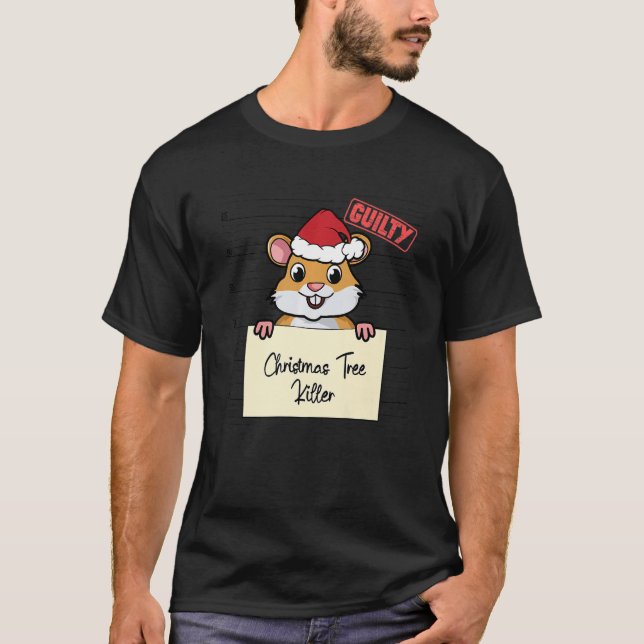 Camiseta Hamster da árvore de Natal (Frente)