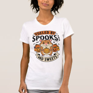 Camiseta Hamster de Halloween Alimentado por Espantos Diver