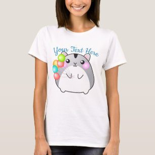 Camiseta Hamster de Kawaii, Cinza bonita