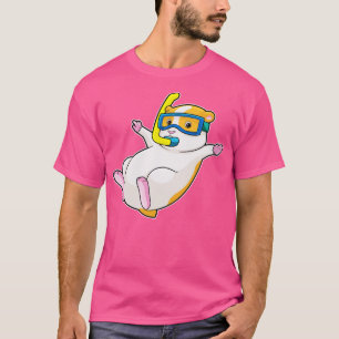 Camiseta Hamster de mergulho com óculos de natação
