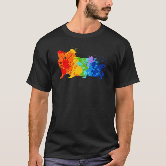Camiseta Hamster de Pintura com Dobra de Hamster (Frente)