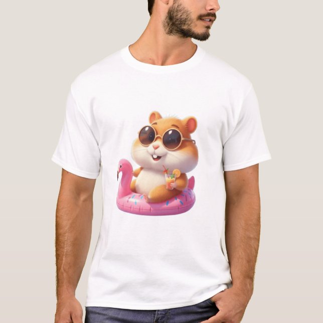 Camiseta Hamster do Dia da piscina - Teto com pele de verão (Frente)