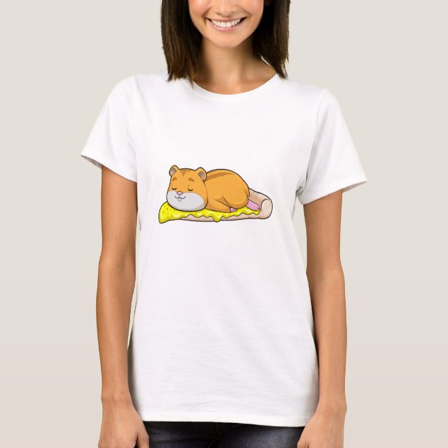 Camiseta Hamster e Pizza com Queijo (Frente)