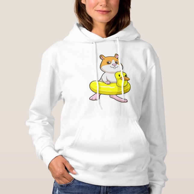 Camiseta Hamster em Beach com Duck como anel de Natação (Frente)