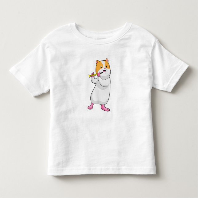Camiseta Hamster em Música com Flute (Frente)