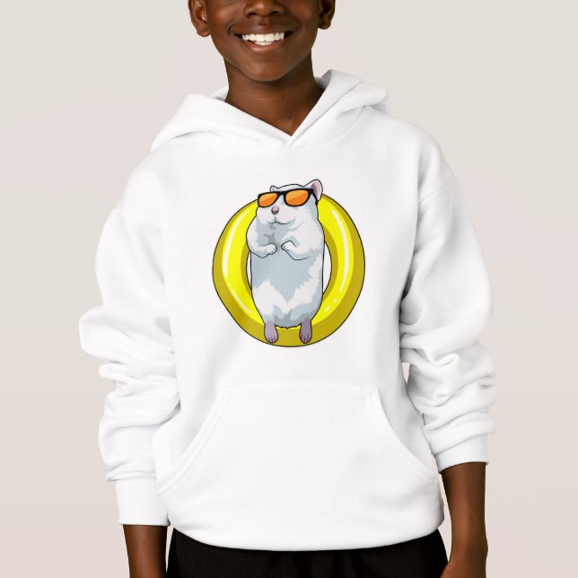 Camiseta Hamster em Nadar com anel de Natação (Frente)