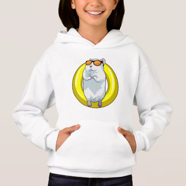 Camiseta Hamster em Nadar com anel de Natação (Frente)