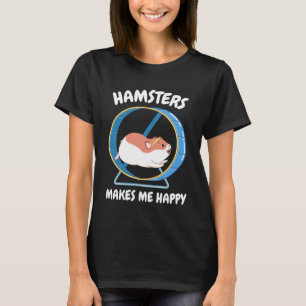 Camiseta Hamster Faz-me Feliz Roda de Hamster Doce