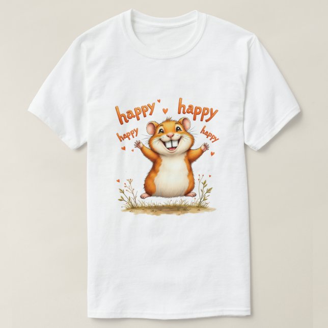 Camiseta Hamster 'Happy Hamster' (Frente do Design)
