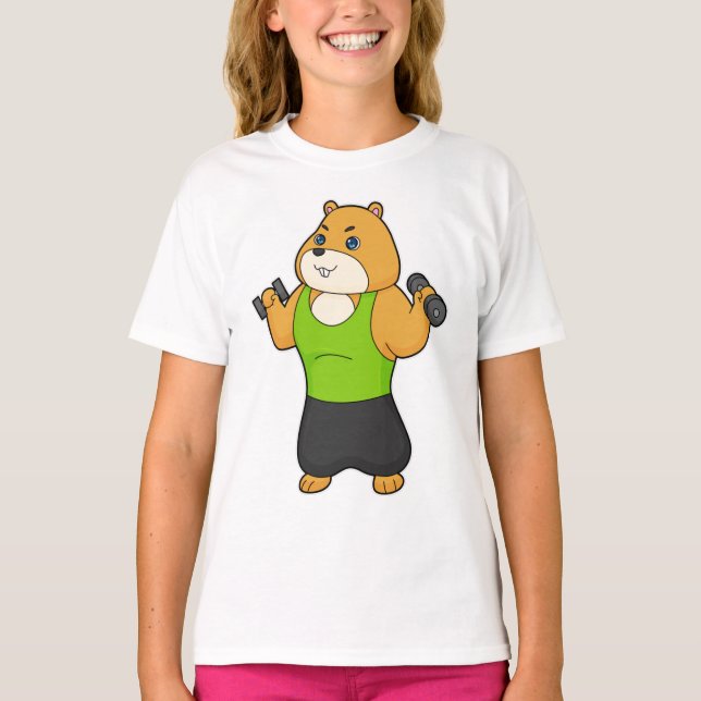 Camiseta Hamster Malhação Dumbbell (Frente)