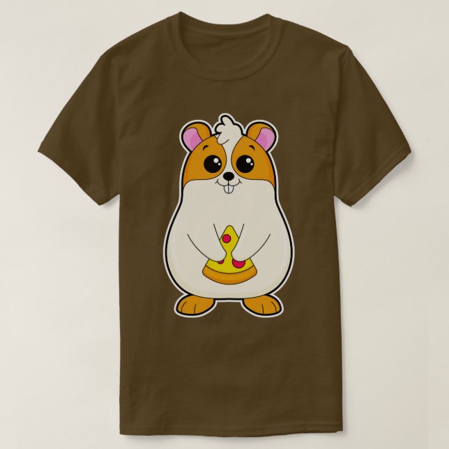 Camiseta Hamster na Comida da Pizza (Frente do Design)