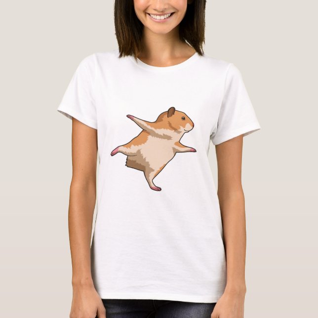 Camiseta Hamster nas Pernas Estressantes de Yoga (Frente)