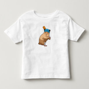 Camiseta Hamster no Cricket com morcego de Cricket