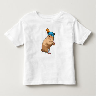 Camiseta Hamster no Cricket com morcego de críquete