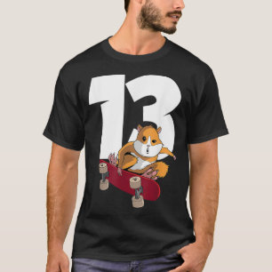 Camiseta Hamster no skate de 13 anos de idade, 13, Anivers