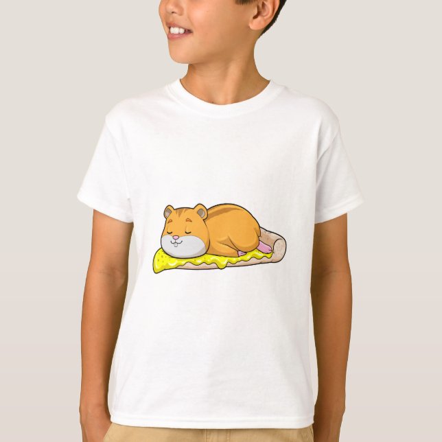 Camiseta Hamster & Pizza com Queijo (Frente)