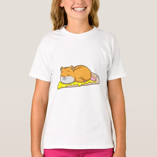 Camiseta Hamster & Pizza com Queijo (Frente)